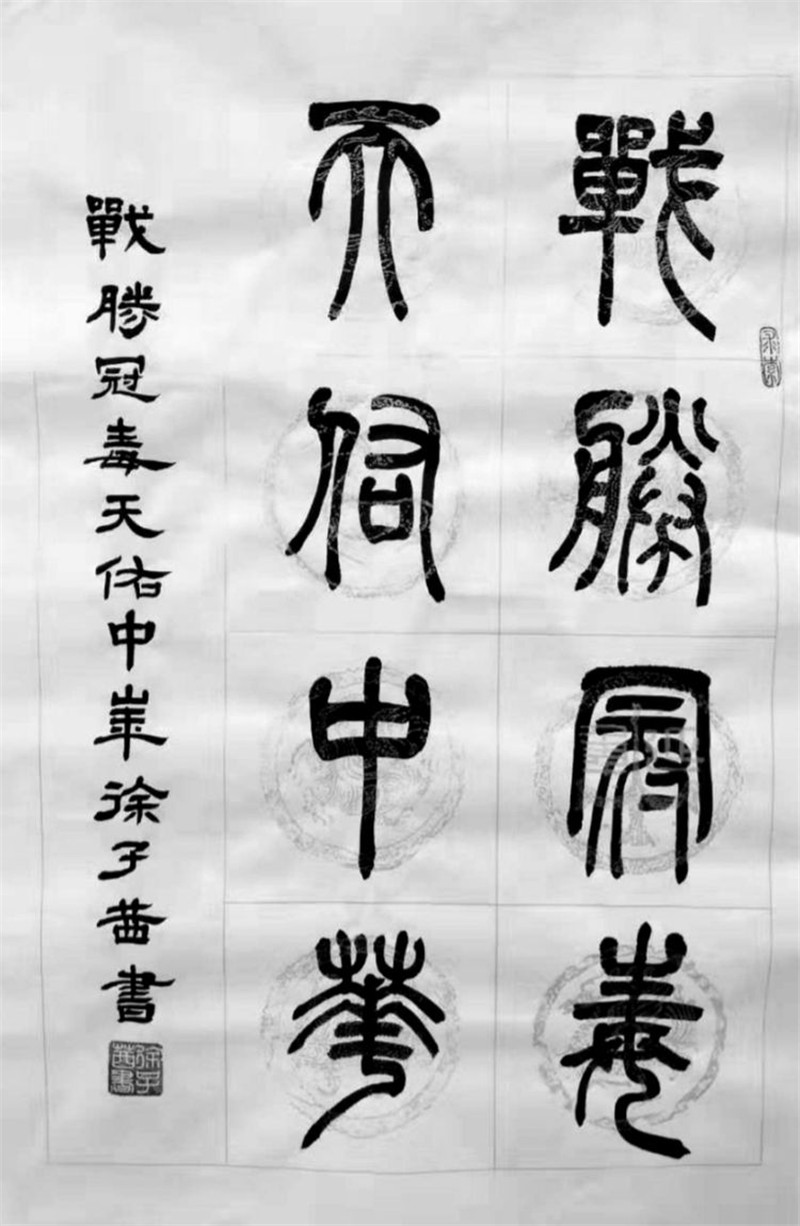 篆书一《战胜冠毒,天佑中华》